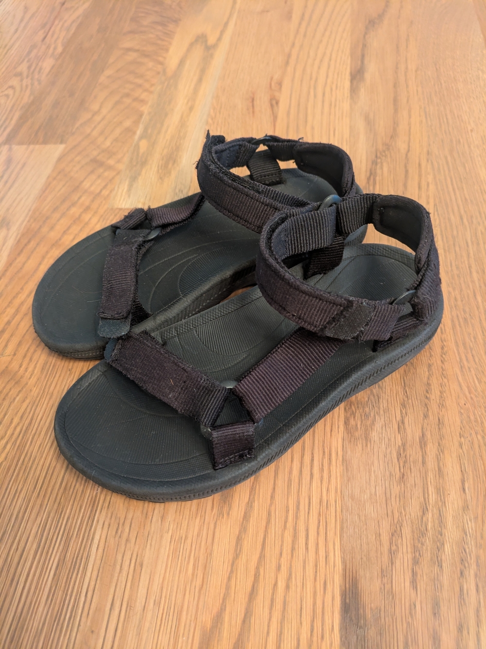 Kids Teva Black Adjustable Strap Sandals